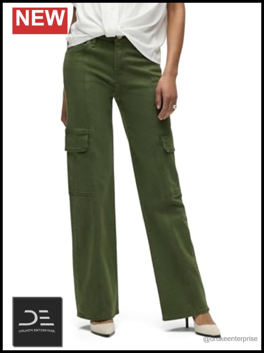 Hudson Rosie High-Rise Cargo Wide Leg Jeans Womens 26